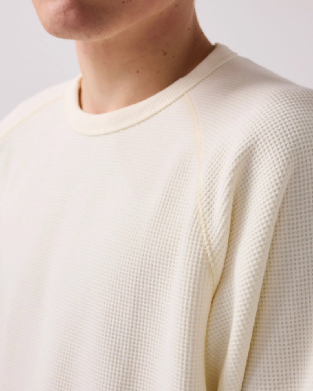 Polera Anderson Waffle LS Blanca