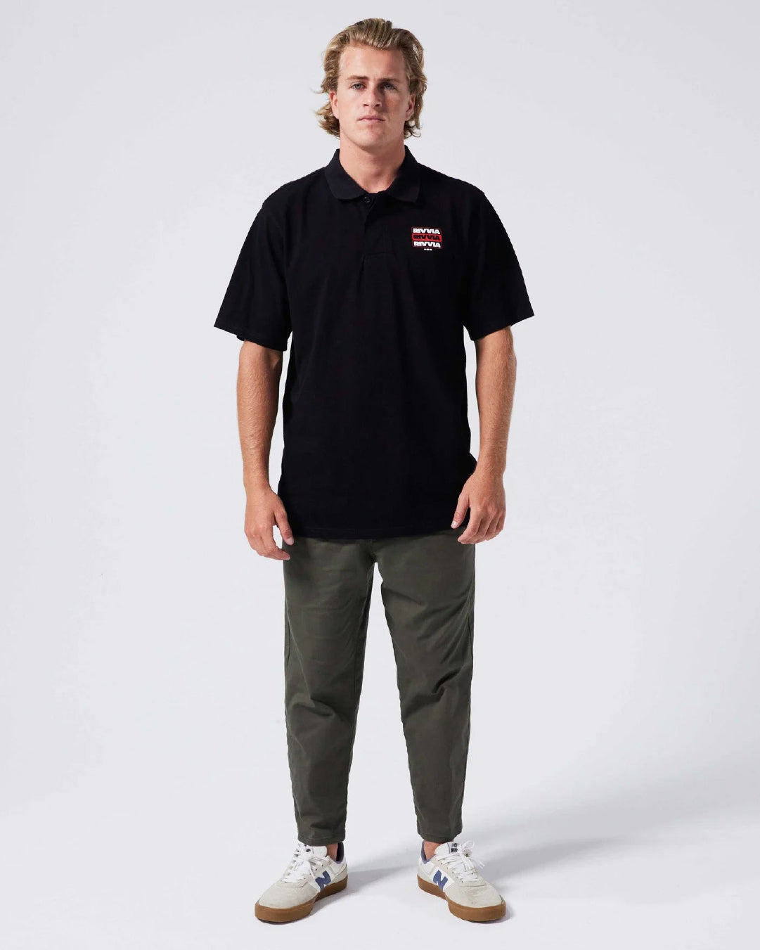 Polera Polo Stacked Negra